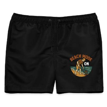 Strandmodus bei der Schatzsuche bei Metallerkennung - Männer Badeshorts - Schwarz - Vorne - AI Model Male 178 light (178cm)