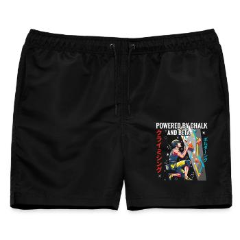 Angetrieben von Chalk- und Beta-Kletterdesign - Männer Badeshorts - Schwarz - Vorne - AI Model Male 178 light (178cm)