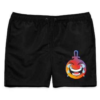 Émoji Rire Gradient Chaud boule de noel - Männer Badeshorts - Schwarz - Vorne - AI Model Male 178 light (178cm)