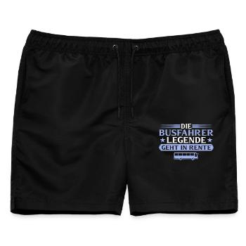 Rentner Busfahrer Legende geht in Rente - Männer Badeshorts - Schwarz - Vorne - AI Model Male 178 light (178cm)