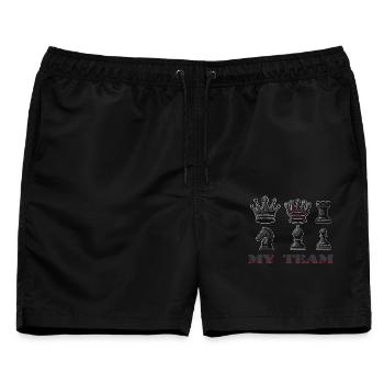 Schach - Männer Badeshorts - Schwarz - Vorne - AI Model Male 178 light (178cm)