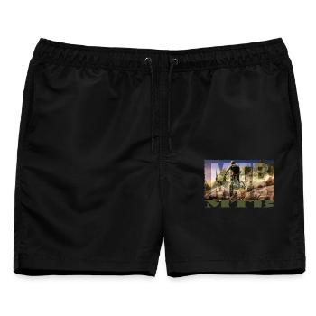 MTB - Männer Badeshorts - Schwarz - Vorne - AI Model Male 178 light (178cm)