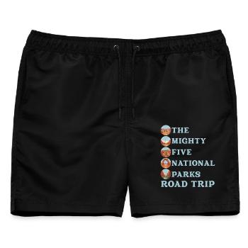 Utah Mighty 5 Nationalparks Tour - Männer Badeshorts - Schwarz - Vorne - AI Model Male 178 light (178cm)