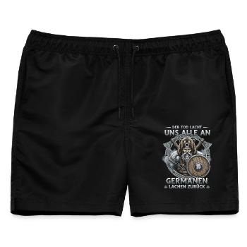 Wikinger Sprüche Krieger Wikinger Kleidung Herren - Männer Badeshorts - Schwarz - Vorne - AI Model Male 178 light (178cm)