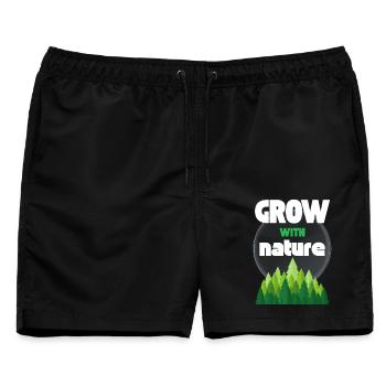 Mit der Natur wachsen - Männer Badeshorts - Schwarz - Vorne - AI Model Male 178 light (178cm)