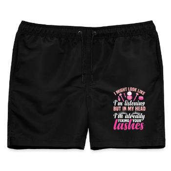 Wimperntechniker Wimpernverlängerung Wimpernverlängerung Wimpern - Männer Badeshorts - Schwarz - Vorne - AI Model Male 178 light (178cm)