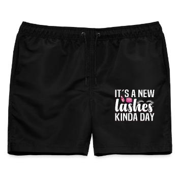 Wimpern-Künstler Wimpernverlängerungs-Techniker - Männer Badeshorts - Schwarz - Vorne - AI Model Male 178 light (178cm)