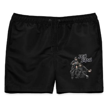 Jew Jitsu Jüdisches Kostüm Martial Arts Rabbi  - Männer Badeshorts - Schwarz - Vorne - AI Model Male 178 light (178cm)