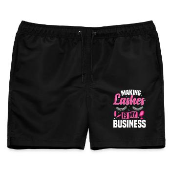 Wimpern-Tech-Must-Haves Wimpernkünstler-Wimper - Männer Badeshorts - Schwarz - Vorne - AI Model Male 178 light (178cm)
