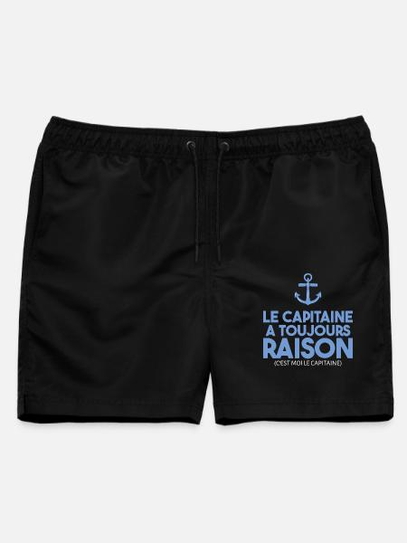 Der Kapitän hat immer recht, Seemannshumor - Männer Badeshorts - Schwarz