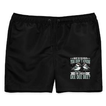 Meise Küken Vogelbeobachter, Vogelbeobachter, Stofftier - Männer Badeshorts - Schwarz - Vorne - AI Model Male 178 light (178cm)