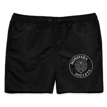 Monstera Society Pflanzenliebhaber - Männer Badeshorts - Schwarz - Vorne - AI Model Male 178 light (178cm)