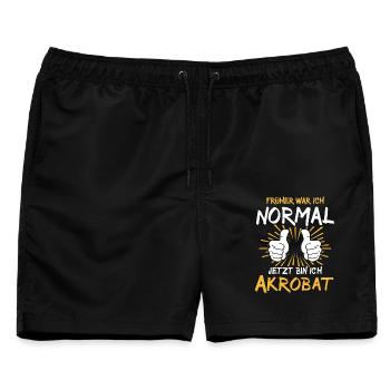 Akrobat Spruch - Männer Badeshorts - Schwarz - Vorne - AI Model Male 178 light (178cm)