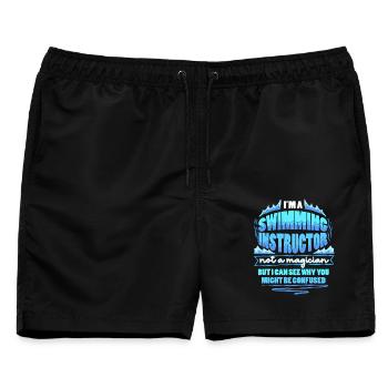 Schwimmlehrer - Männer Badeshorts - Schwarz - Vorne - AI Model Male 178 light (178cm)