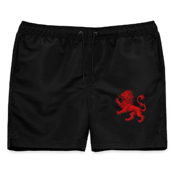 Roter Löwe - Männer Badeshorts - Schwarz - Vorne - AI Model Male 178 light (178cm)
