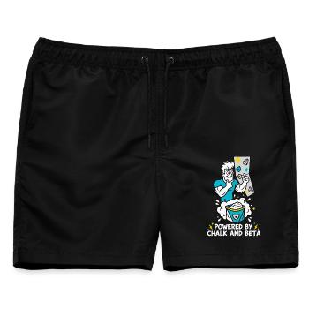 Angetrieben von Kreide- und Beta-Kletterspaß - Männer Badeshorts - Schwarz - Vorne - AI Model Male 178 light (178cm)