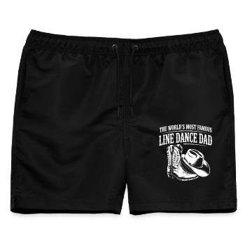 Line Dance Dad Western Boots - Männer Badeshorts - Schwarz - Vorne - AI Model Male 178 light (178cm)