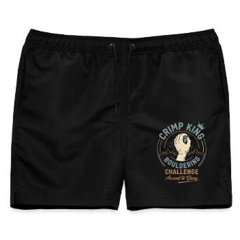 Crimp King Bouldering Challenge Erklimmen Sie zum Ruhm - Männer Badeshorts - Schwarz - Vorne - AI Model Male 178 light (178cm)