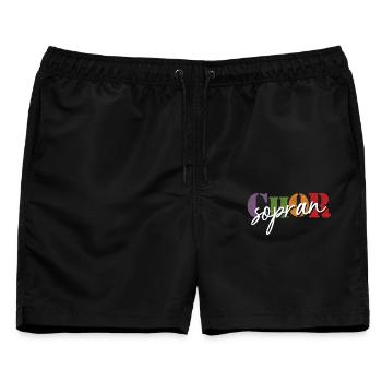 Chor Sopran - Männer Badeshorts - Schwarz - Vorne - AI Model Male 178 light (178cm)