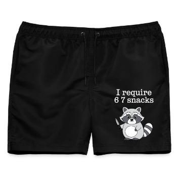 6-7 Internet Meme Cooler 6 7 Waschbär - Männer Badeshorts - Schwarz - Vorne - AI Model Male 178 light (178cm)