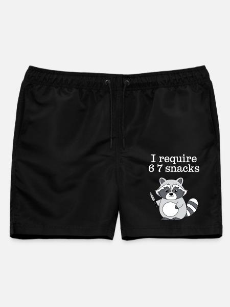 6-7 Internet Meme Cooler 6 7 Waschbär - Männer Badeshorts - Schwarz
