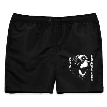Treuer Rottweilerhund - Männer Badeshorts - Schwarz - Vorne - AI Model Male 178 light (178cm)