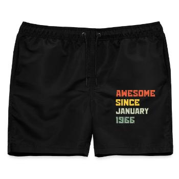 Großartig seit Januar 1966 Geburtstagsgeschenk - Männer Badeshorts - Schwarz - Vorne - AI Model Male 178 light (178cm)