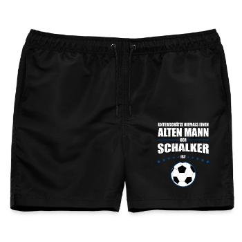Alter Mann - Schalker Geschenk | Retro Vintage - Männer Badeshorts - Schwarz - Vorne - AI Model Male 178 light (178cm)