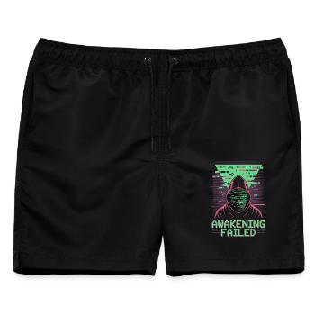 Awakening Failed im Retro-Glitch Look - Männer Badeshorts - Schwarz - Vorne - AI Model Male 178 light (178cm)