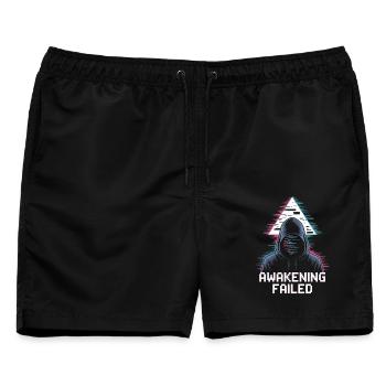 Awakening Failed – Neon Glitch Figur - Männer Badeshorts - Schwarz - Vorne - AI Model Male 178 light (178cm)