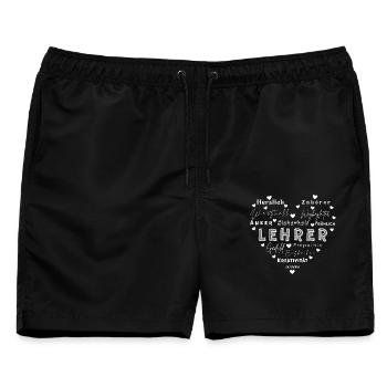 Abschiedsgeschenk Lehrer  - Männer Badeshorts - Schwarz - Vorne - AI Model Male 178 light (178cm)