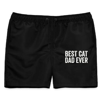Tochter Katzenliebhaber lustiger Vater Papa - Männer Badeshorts - Schwarz - Vorne - AI Model Male 178 light (178cm)