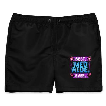 Medizinische Fachangestellte MFA - Männer Badeshorts - Schwarz - Vorne - AI Model Male 178 light (178cm)