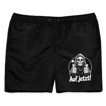 Sensenmann Daumen Hoch Auf Jetzt - Männer Badeshorts - Schwarz - Vorne - AI Model Male 178 light (178cm)