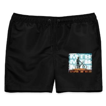 MTB - Männer Badeshorts - Schwarz - Vorne - AI Model Male 178 light (178cm)
