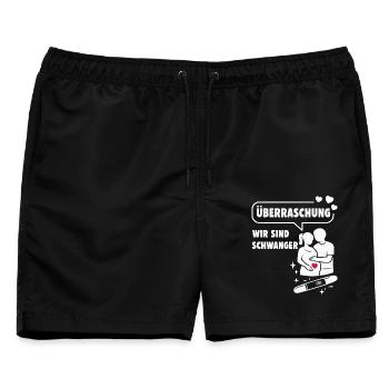 Überraschung: Wir sind schwanger - Männer Badeshorts - Schwarz - Vorne - AI Model Male 178 light (178cm)