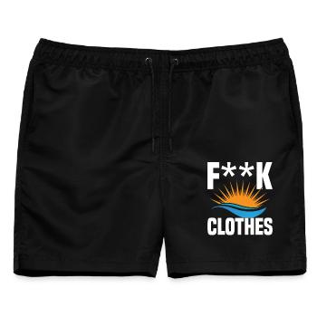 Nudisten-Naturismus-Symbol Nudistenlager Freiheit - Männer Badeshorts - Schwarz - Vorne - AI Model Male 178 light (178cm)