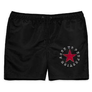 Aged To Perfection Geburtstagsgeschenk jedes Alter - Männer Badeshorts - Schwarz - Vorne - AI Model Male 178 light (178cm)