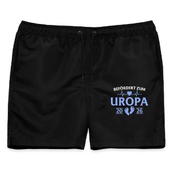 Befördert zum Uropa 2026 Babyparty - Männer Badeshorts - Schwarz - Vorne - AI Model Male 178 light (178cm)