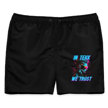 Hardtekk Tekke Ostdeutschland In Tekk We Trust - Männer Badeshorts - Schwarz - Vorne - AI Model Male 178 light (178cm)