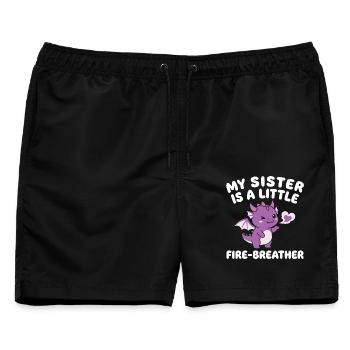 Bruder Drache Süßes Geschwisterchen - Männer Badeshorts - Schwarz - Vorne - AI Model Male 178 light (178cm)