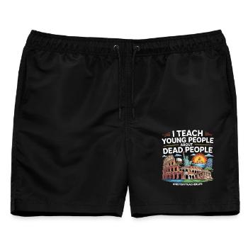 Geschichte - Männer Badeshorts - Schwarz - Vorne - AI Model Male 178 light (178cm)