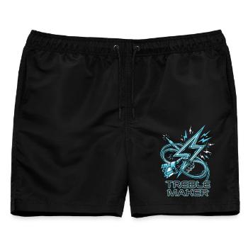 Treble Maker Digital Audio Wortspiel Musiker - Männer Badeshorts - Schwarz - Vorne - AI Model Male 178 light (178cm)
