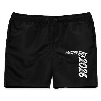 Master Est. 2026 - Männer Badeshorts - Schwarz - Vorne - AI Model Male 178 light (178cm)
