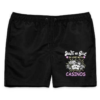 Casino Spieler Gambling - Männer Badeshorts - Schwarz - Vorne - AI Model Male 178 light (178cm)