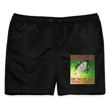 THIS GOO WALL YOU BUILT BETWEEN US - Männer Badeshorts - Schwarz - Vorne - AI Model Male 178 light (178cm)