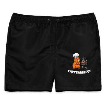 Capybarbecue Grillmeister Capybara - Männer Badeshorts - Schwarz - Vorne - AI Model Male 178 light (178cm)