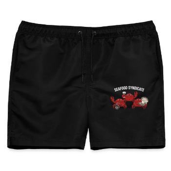 Seafood Syndicate Krabben Mafia - Männer Badeshorts - Schwarz - Vorne - AI Model Male 178 light (178cm)
