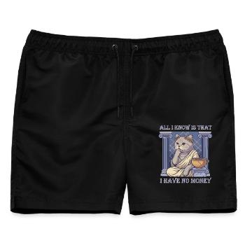 kein Geld - Männer Badeshorts - Schwarz - Vorne - AI Model Male 178 light (178cm)
