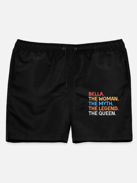 Bella Die Frau Der Mythos Die Legende Die Königin - Männer Badeshorts - Schwarz